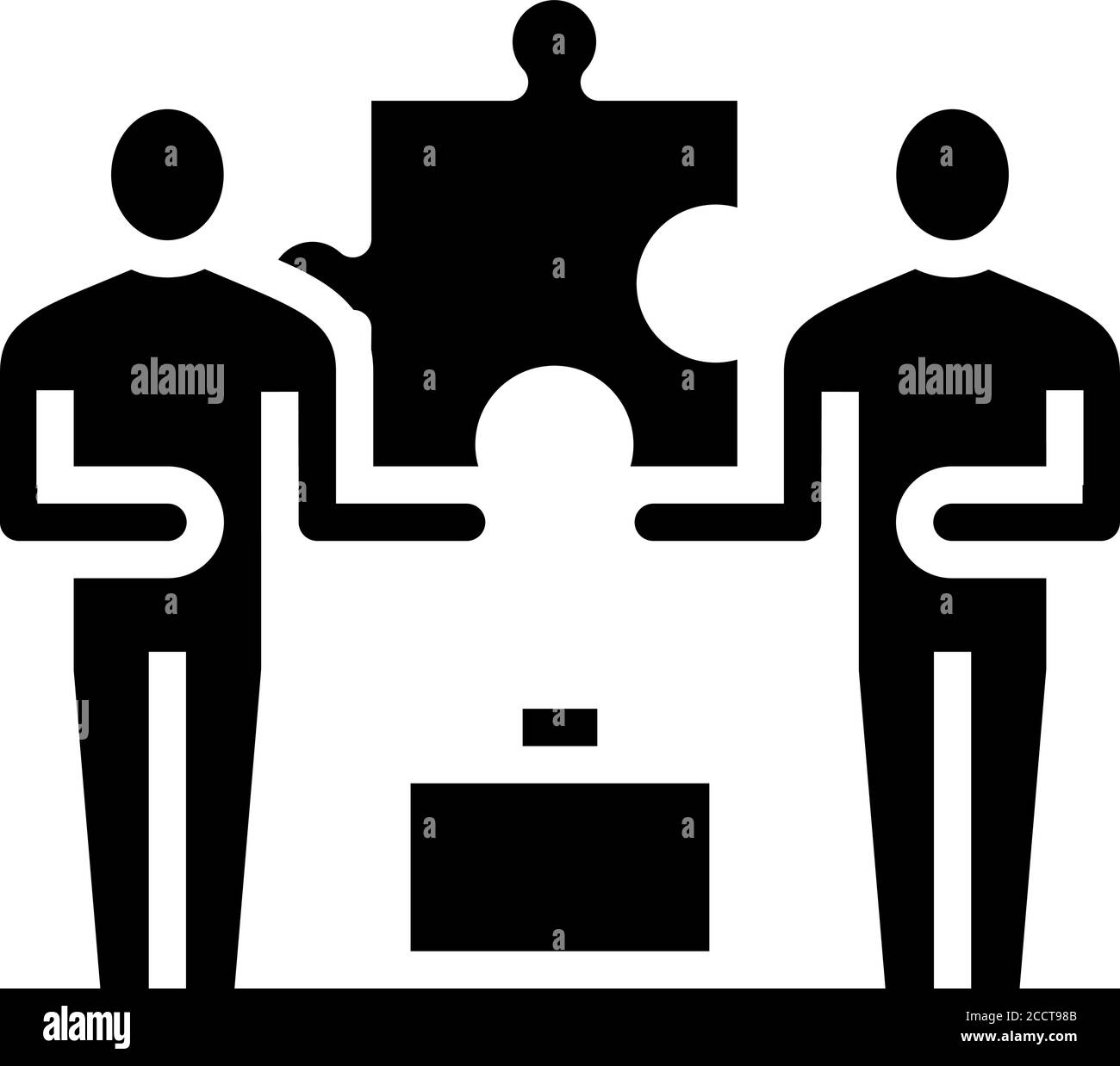 colleagues company puzzle glyph icon vector illustration Stock Vector ...