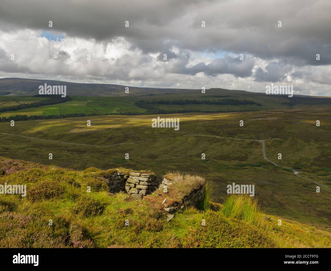 Shooting Butts on the slopes of Haythgornthwaite Fell, Marshaw in the Forest of Bowland Stock Photo