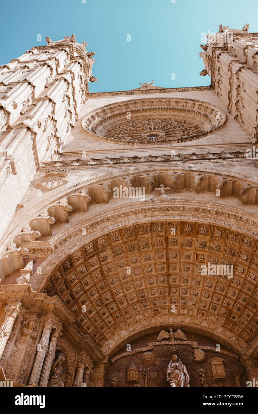Facade of The Cathedral in Palma de Majorca, Spain Stock Photo