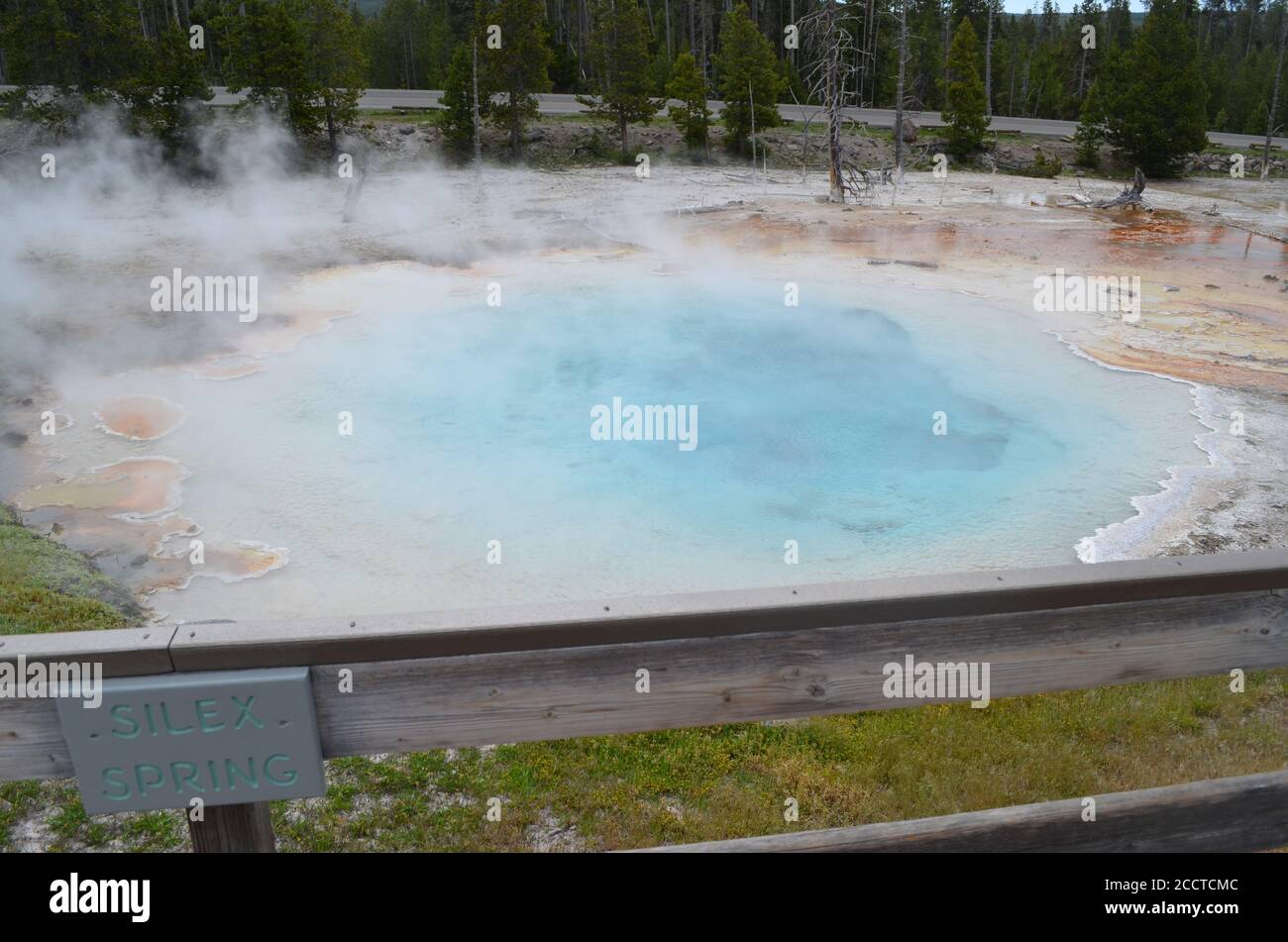 YELLOWSTONE NATIONAL PARK, WYOMING - JUNE 9, 2017: Silex Spring of the Fountain Group in the Lower Geyser Basin Stock Photo