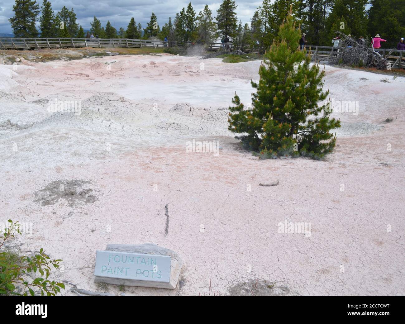 YELLOWSTONE NATIONAL PARK, WYOMING - JUNE 9, 2017: Fountain Paint Pots in the Lower Geyser Basin Stock Photo