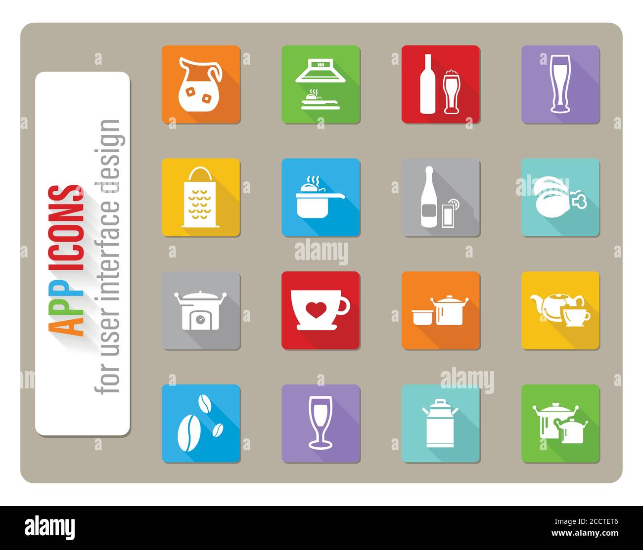 food and kitchen icon set Stock Vector Image & Art - Alamy