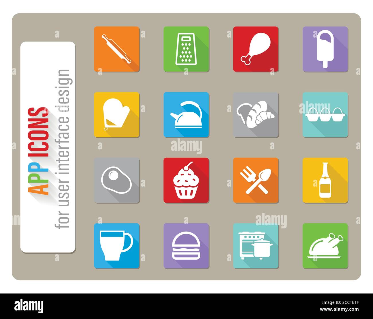 Food and kitchen simply icons Stock Vector