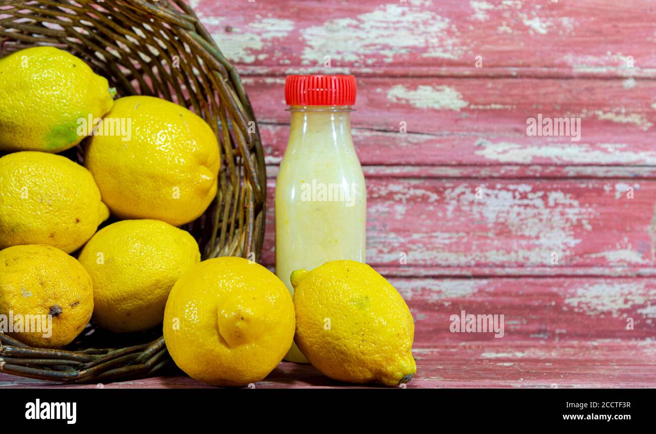 Fruits and lemon juice. Lemon from Central Asia. Source of vitamin C