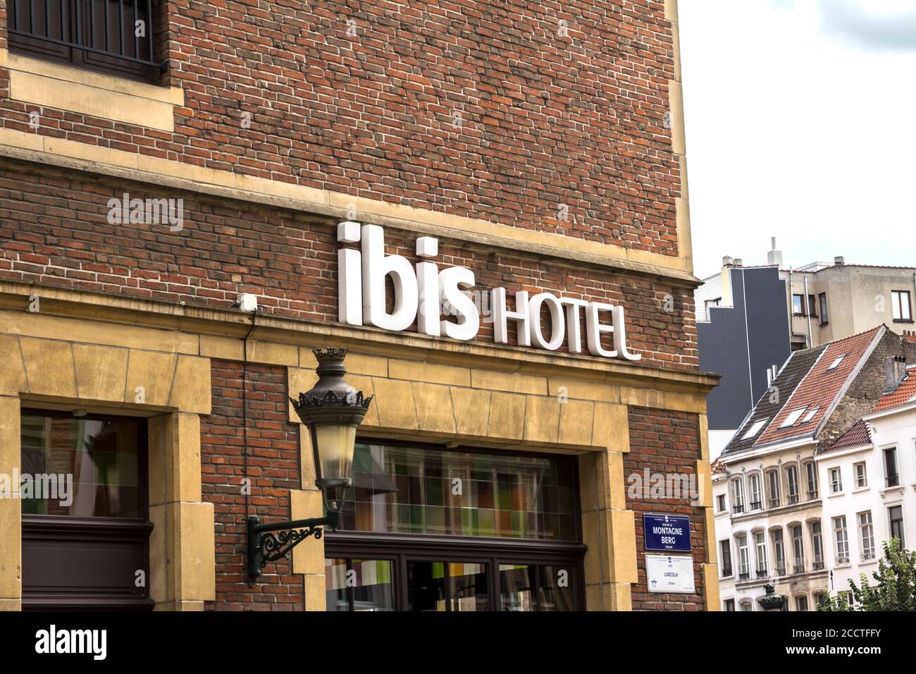 Brussels, BELGIUM July 7, 2019 Ibis Hotel. Ibis is an international hotel company owned by