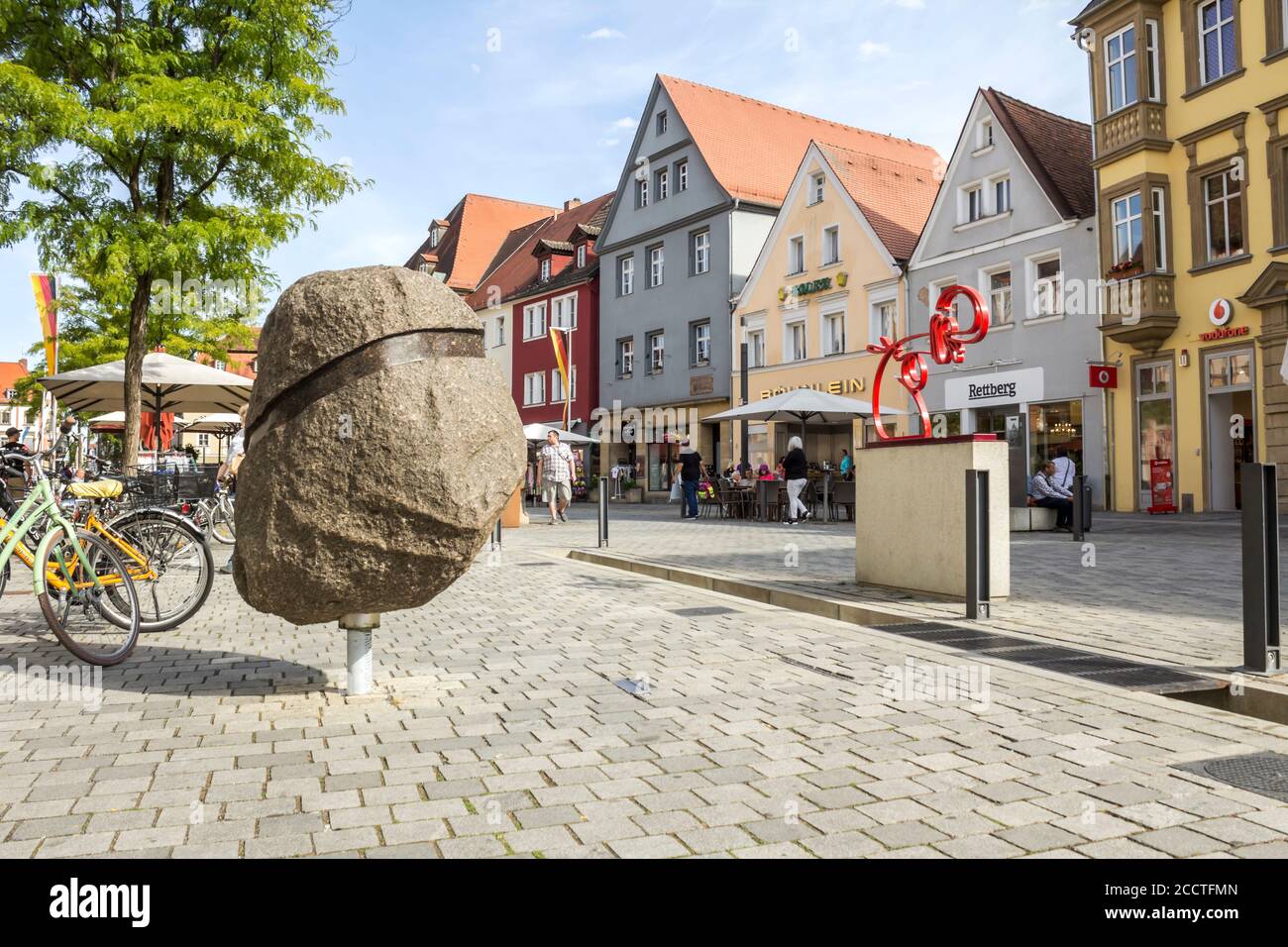 BAYREUTH, GERMANY - July 10, 2019: Bavarian Town Bayreuth, Downtown Bayreuth (old town)-Maximilianstrasse Stock Photo
