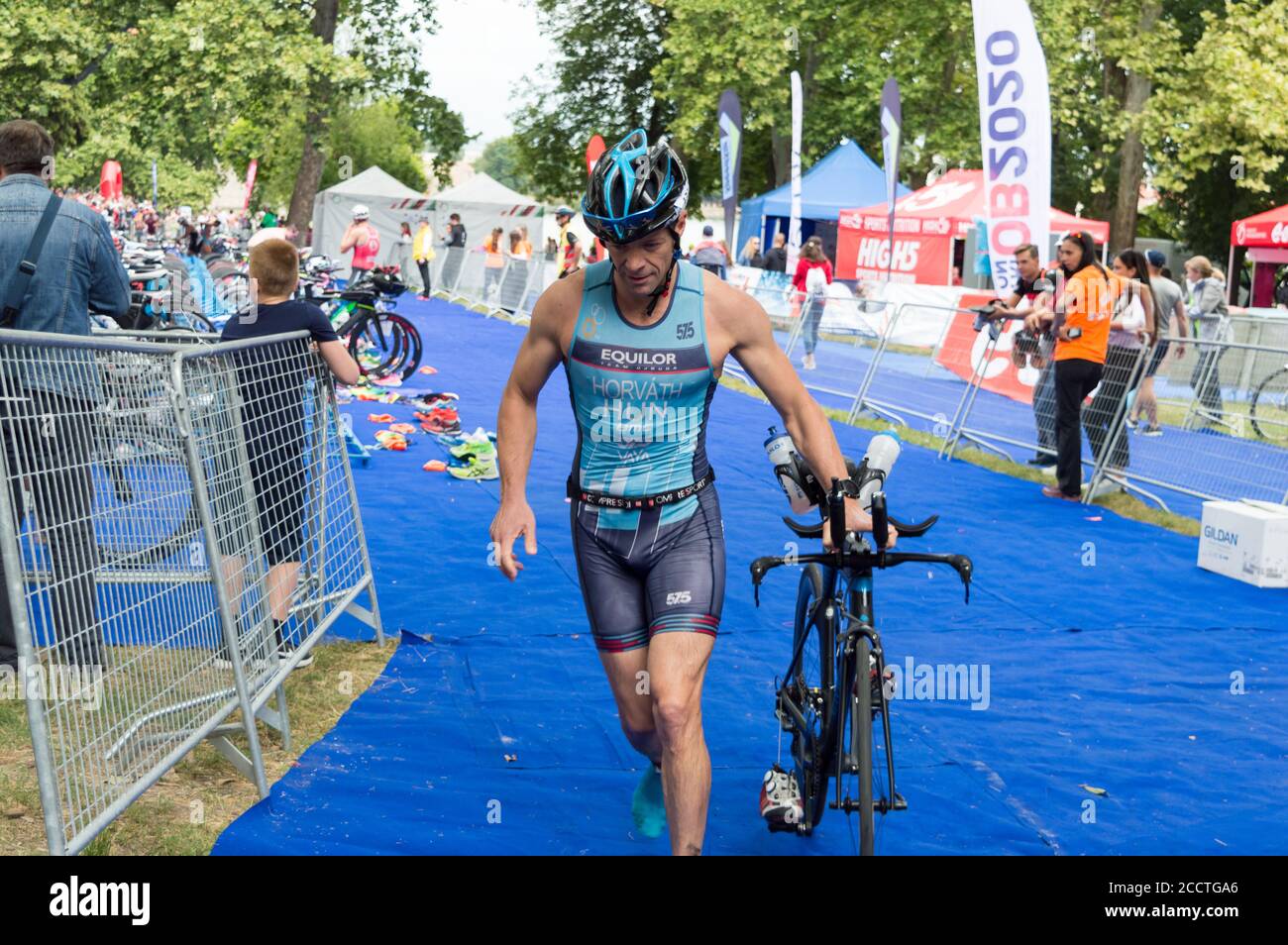 Tata, Hungary - July 18, 2020: The "Old Lake Man" short - distance national  hungarian triathlon championship Stock Photo - Alamy