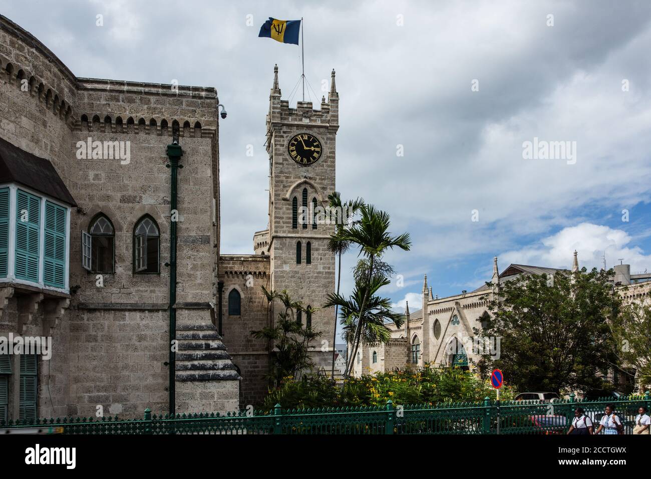 Barbados Parliament Buildings, built between 1870 and 1874, in Bridgetown, Barbados, are a UNESCO World Heritage Site. Stock Photo