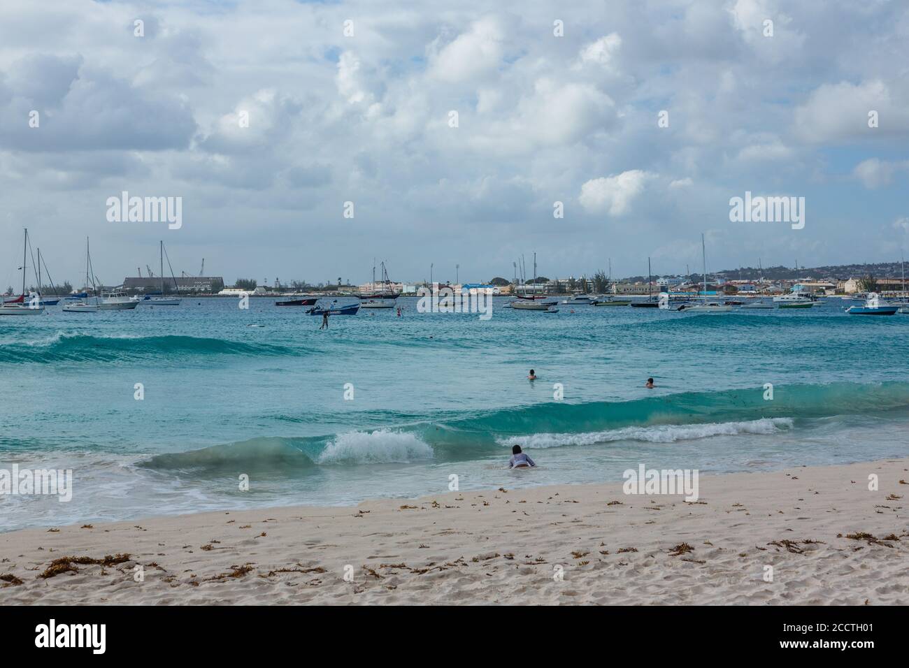 The beach at Carlisle Bay, Bridgetown, Barbados. Stock Photo