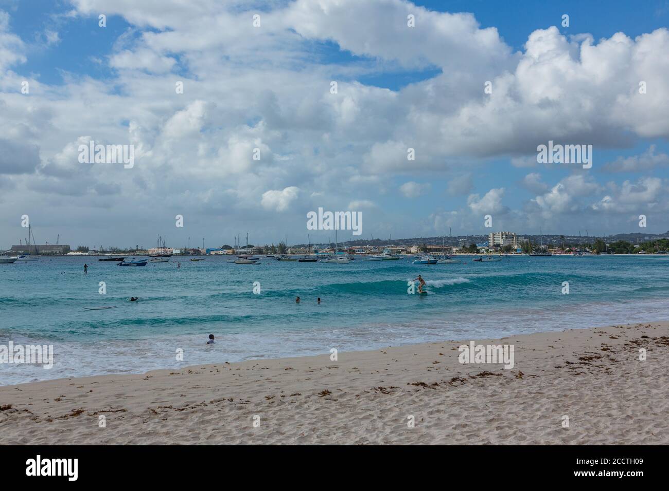 The beach at Carlisle Bay, Bridgetown, Barbados. Stock Photo