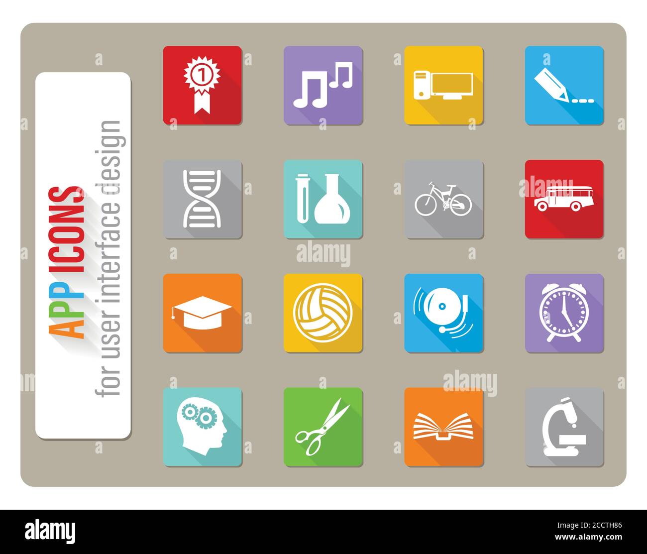 school icon set Stock Vector Image & Art - Alamy