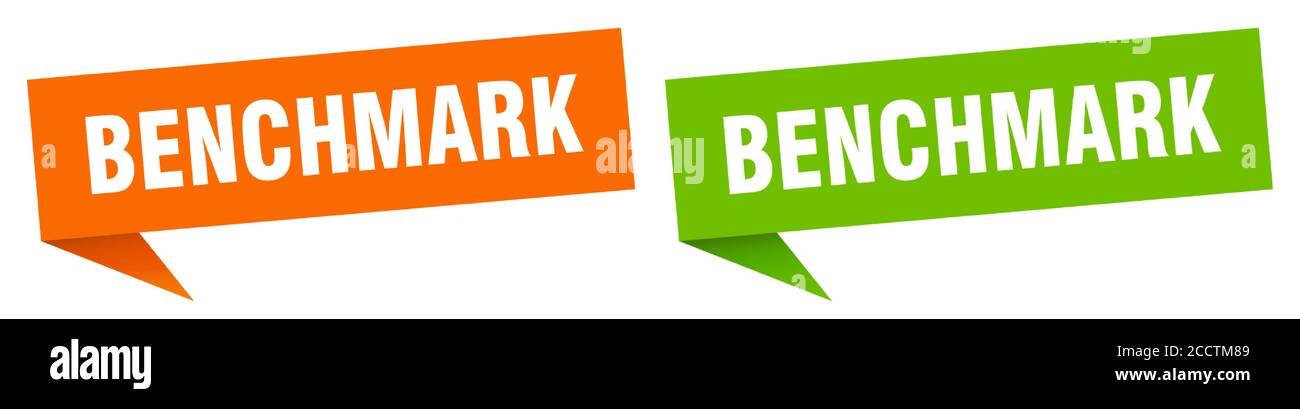 benchmark banner sign. benchmark speech bubble label set Stock Vector