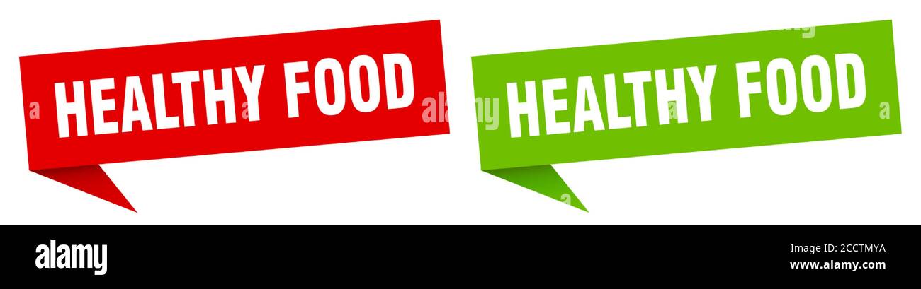 healthy food banner sign. healthy food speech bubble label set Stock ...