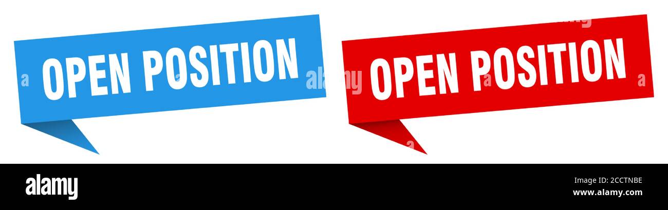 Open Psition open position banner sign. open position speech bubble label set Stock ...