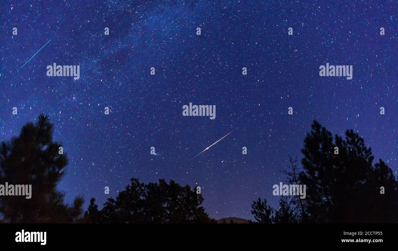 Perseid Meteors with the Milky Way Galaxy during the Perseids Meteor