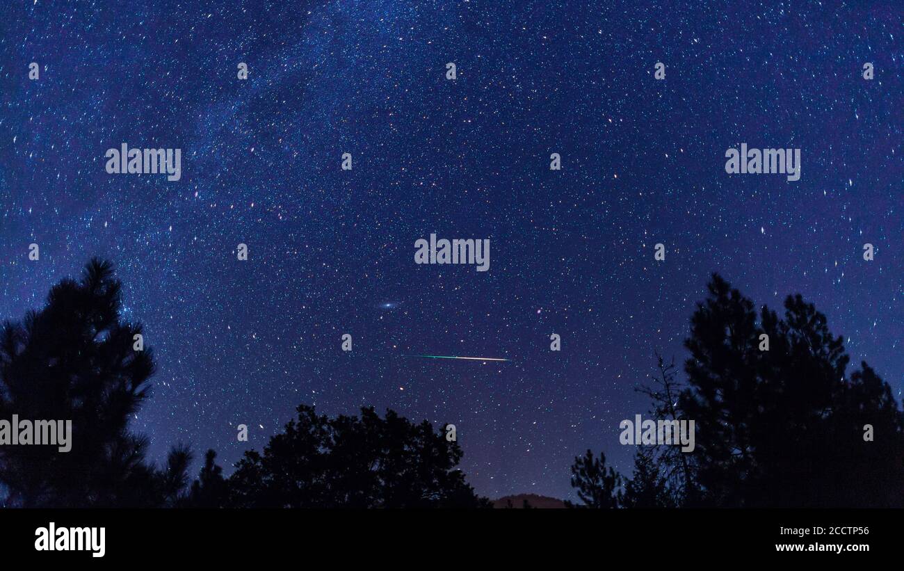Perseid Meteors with the Milky Way Galaxy during the Perseids Meteor