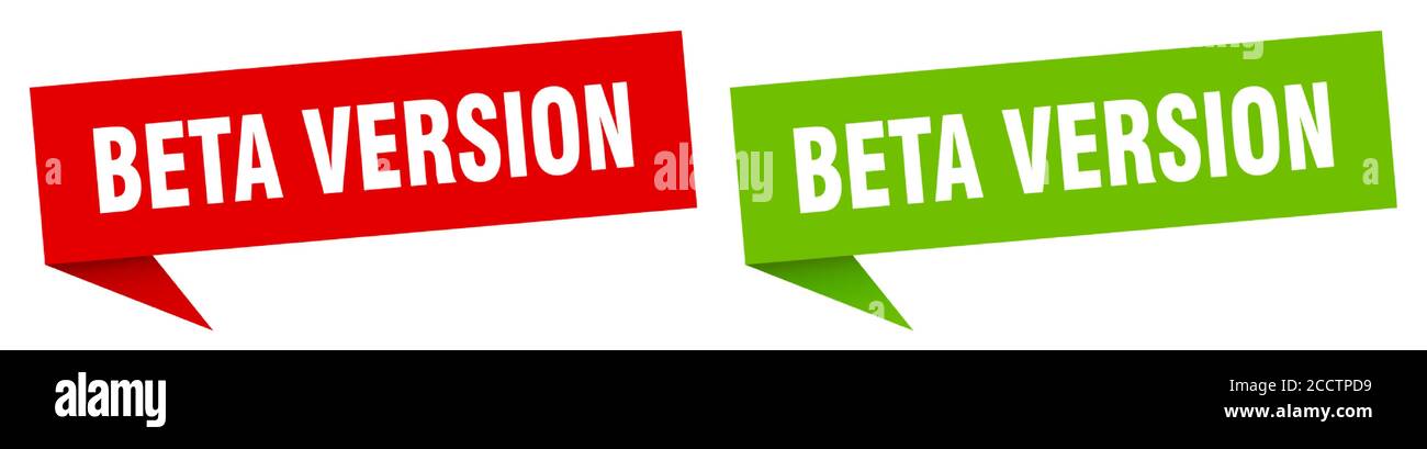 beta version banner sign. beta version speech bubble label set Stock Vector
