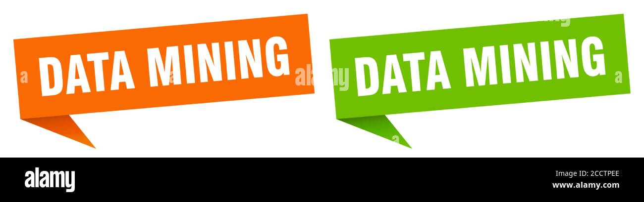 data mining banner sign. data mining speech bubble label set Stock Vector