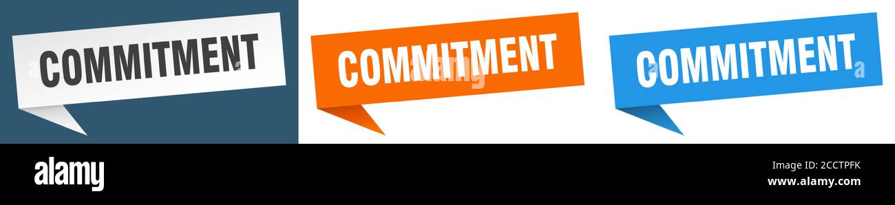 commitment banner sign. commitment speech bubble label set Stock Vector