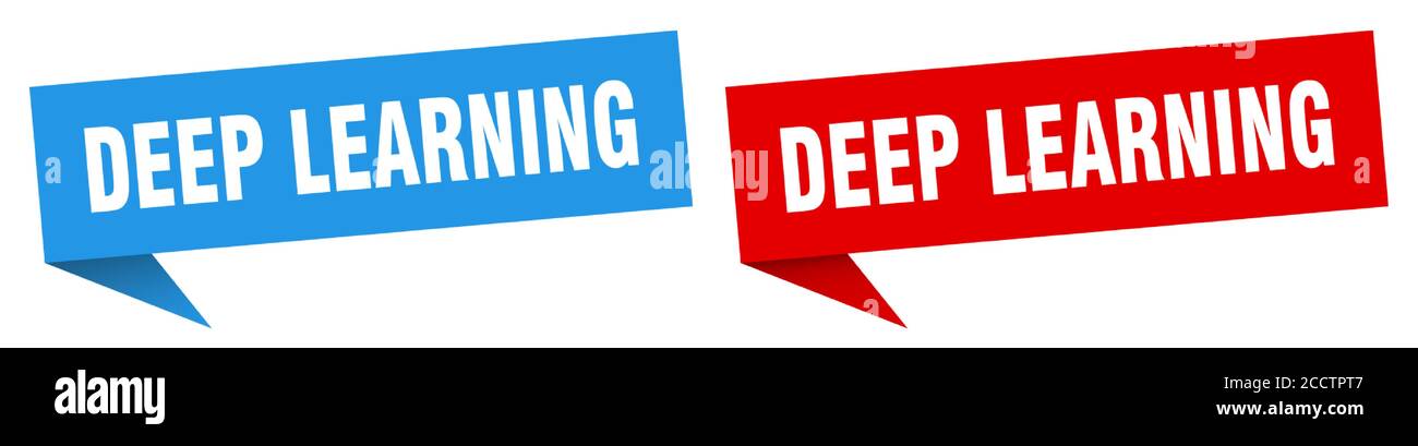 deep learning banner sign. deep learning speech bubble label set Stock ...