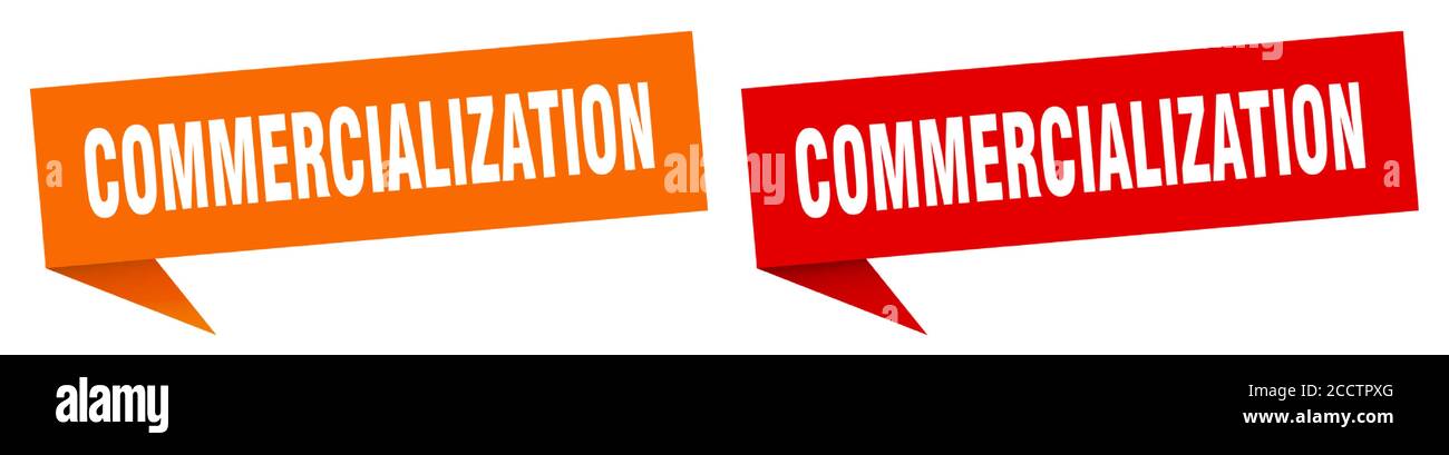 commercialization banner sign. commercialization speech bubble label set Stock Vector