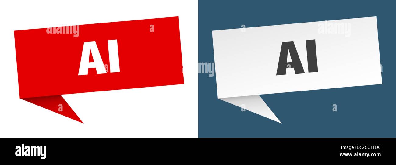 ai banner sign. ai speech bubble label set Stock Vector Image & Art - Alamy