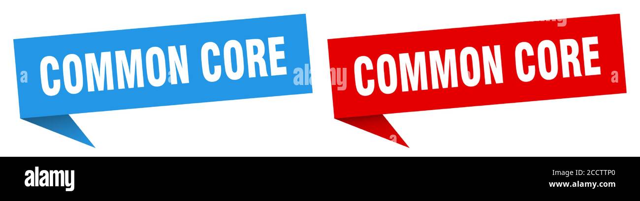 common core banner sign. common core speech bubble label set Stock ...