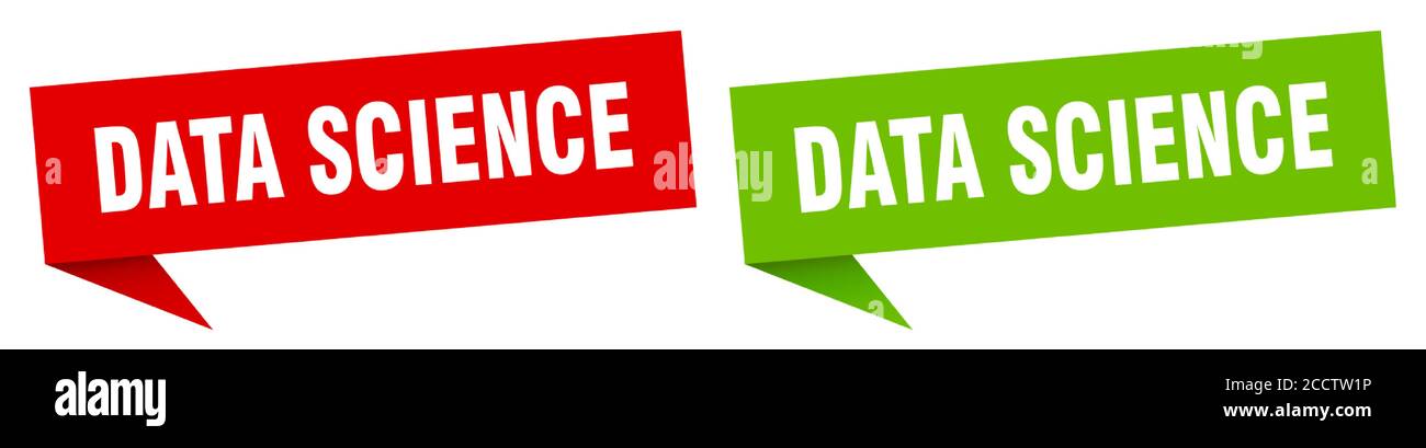 data science banner sign. data science speech bubble label set Stock Vector