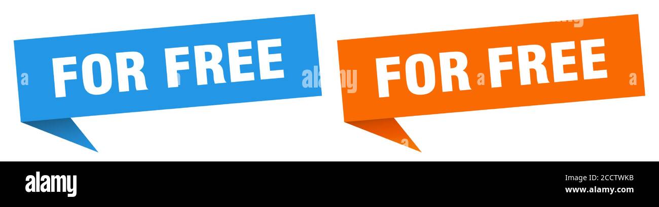 for free banner sign. for free speech bubble label set Stock Vector ...
