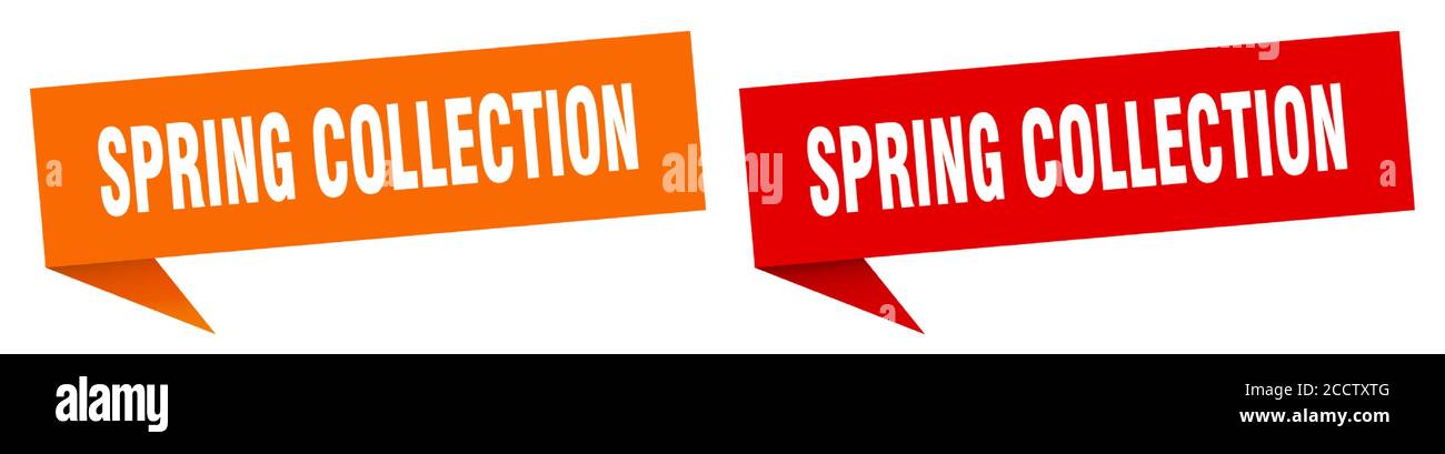 spring collection banner sign. spring collection speech bubble label ...