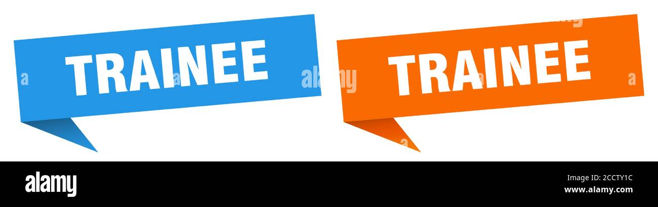 trainee banner sign. trainee speech bubble label set Stock Vector