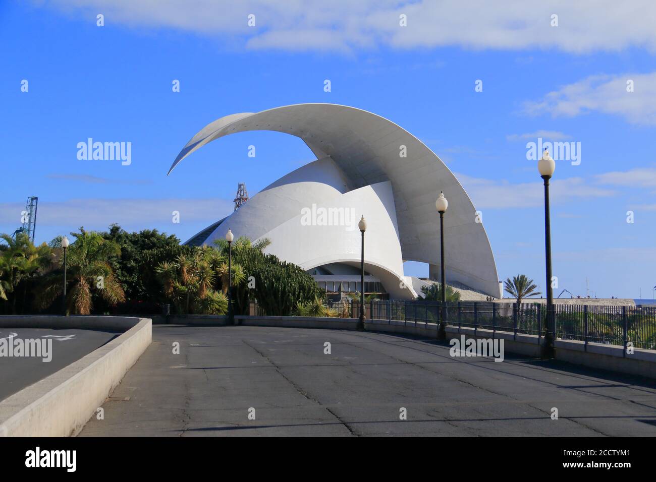 Tenerife, Canary islands, Spain; March 5th 2018: The Tenerife Auditorium 'Adán Martín' is the work of architect Santiago Calatrava Valls. It is locate Stock Photo