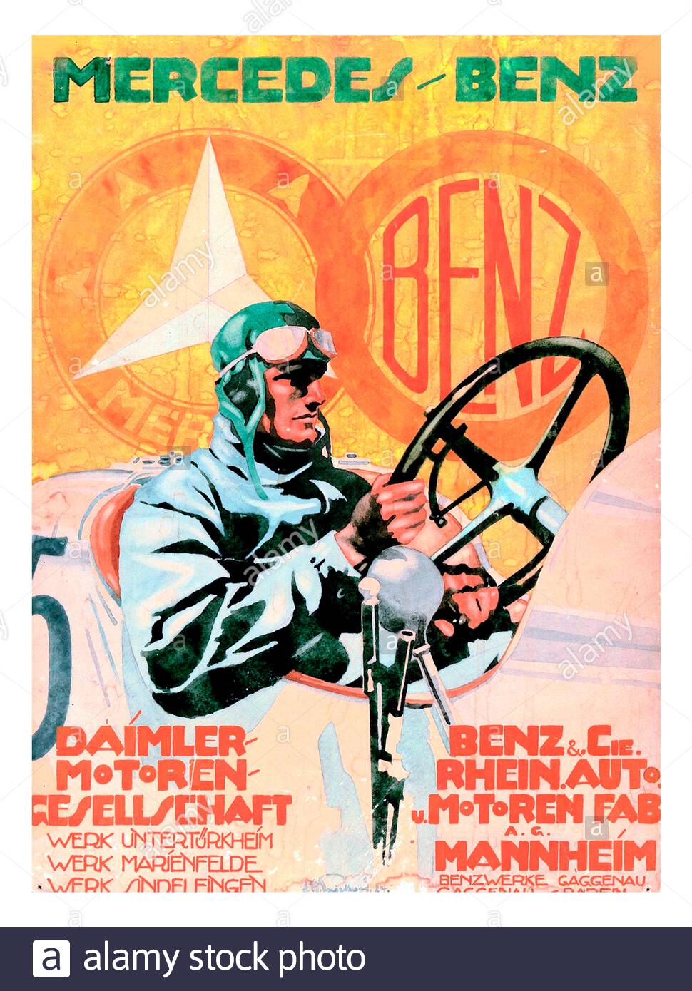 Vintage German Mercedes Racing Poster