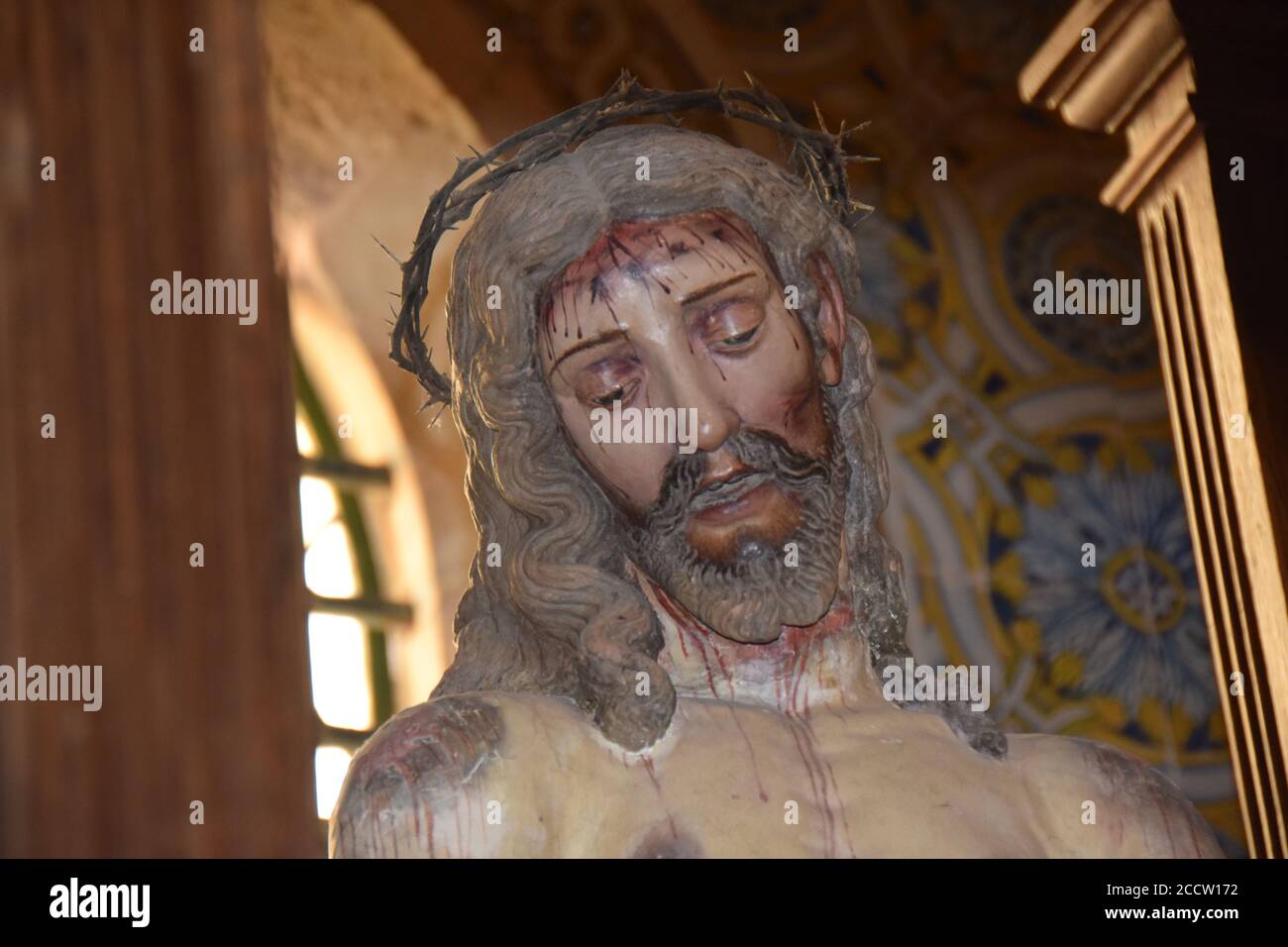image of Jesus Christ at the Convent of Christ Tomar Portugal history templars templarios Stock Photo