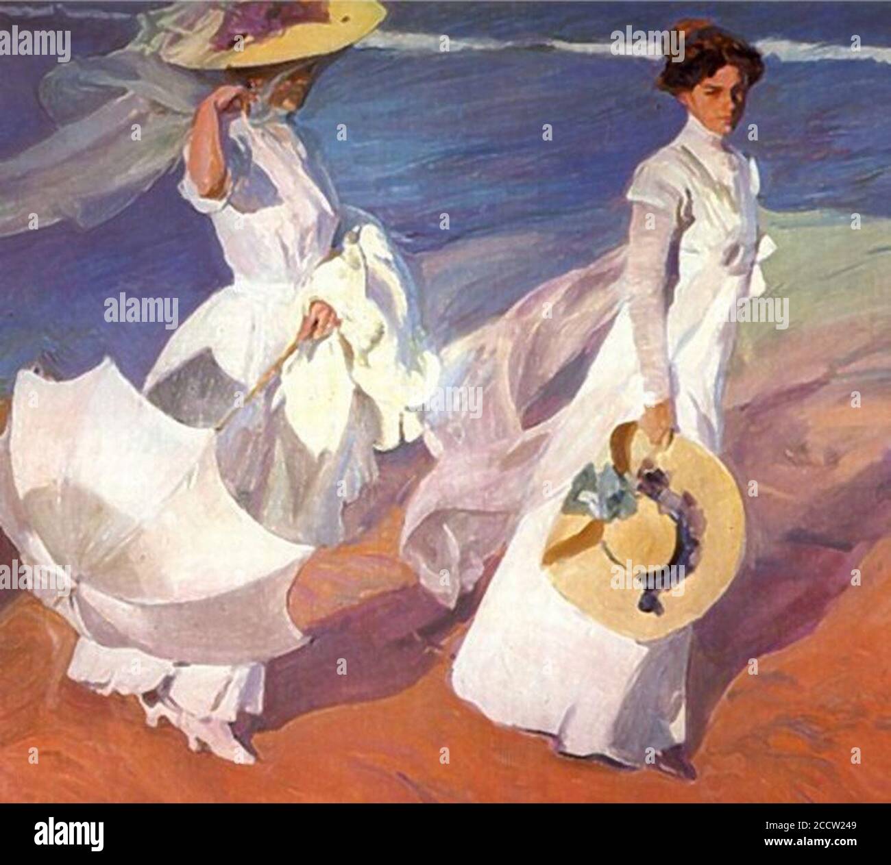 joaquin-sorolla-walk-on-the-beach-stock-photo-alamy
