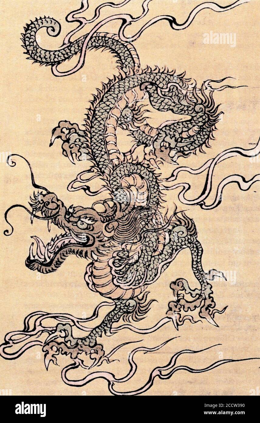 Japanese dragon, Chinese school, 19th Century. Stock Photo