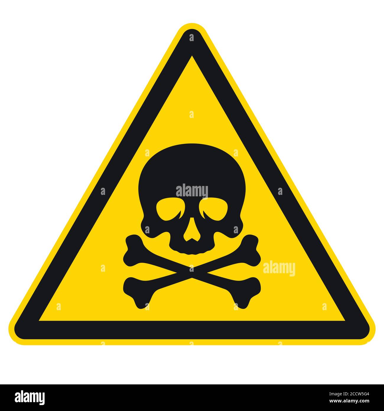 Danger sign with skull and crossbones vector illustration. Warning sign Stock Vector