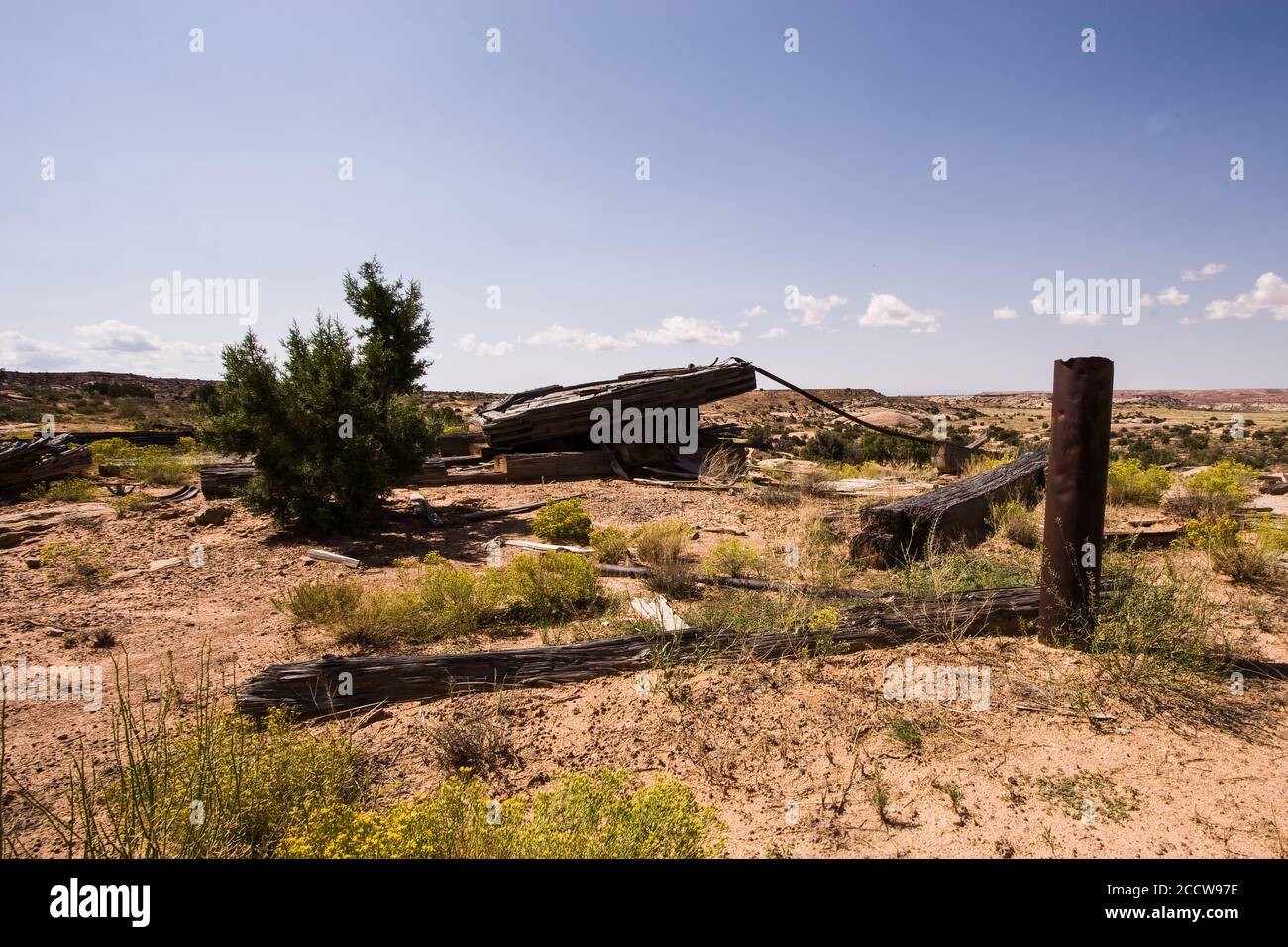 The metal standpipe of an abandoned 1920's vintage oil well near ...