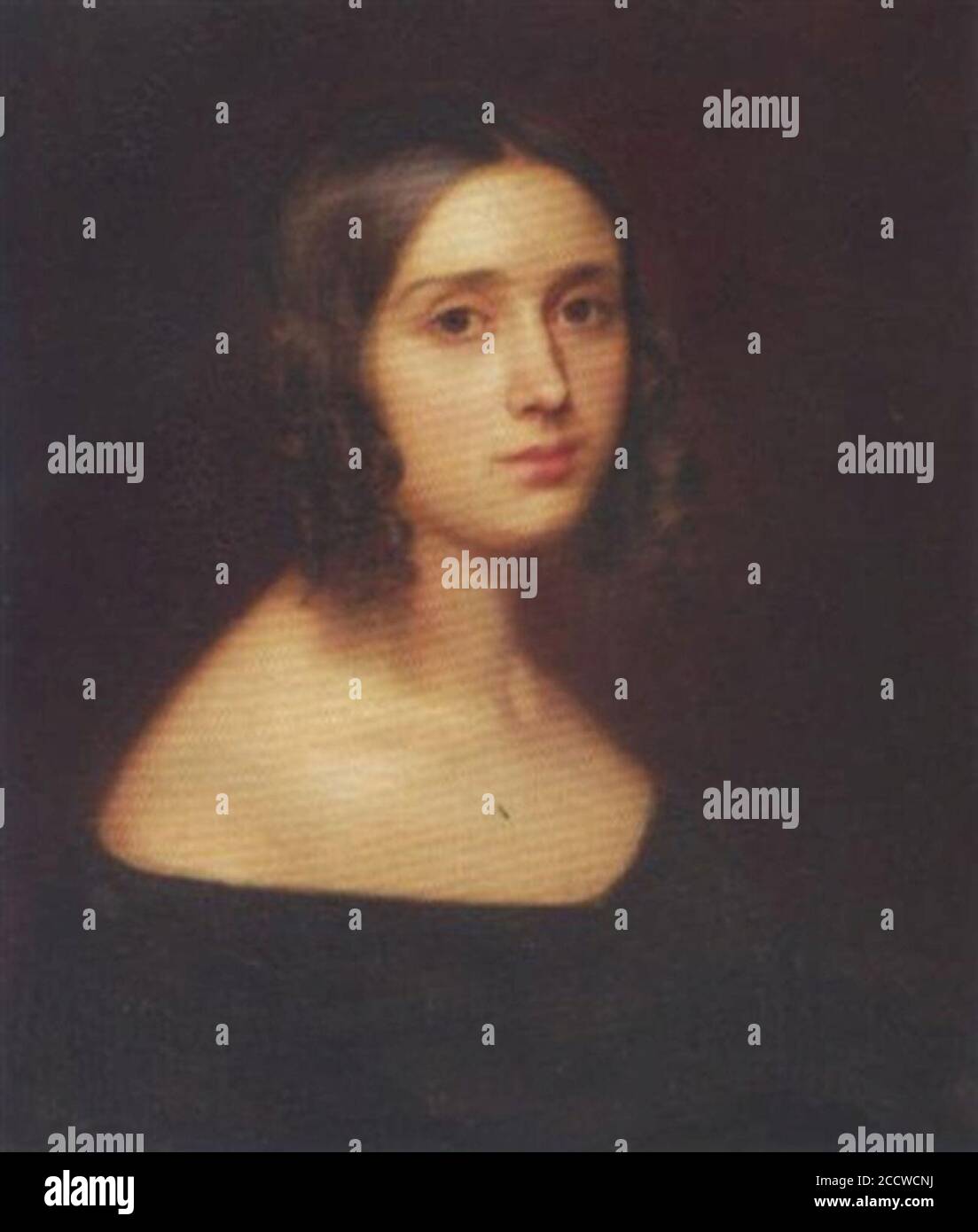 Johann Baptiste Berdellé Brustportrait einer jungen Frau 1840 Stock