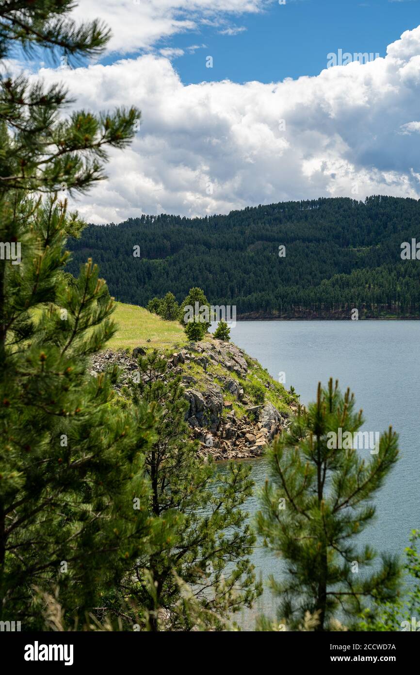Pactola Lake and reservoir in the Black Hills of South Dakota in the
