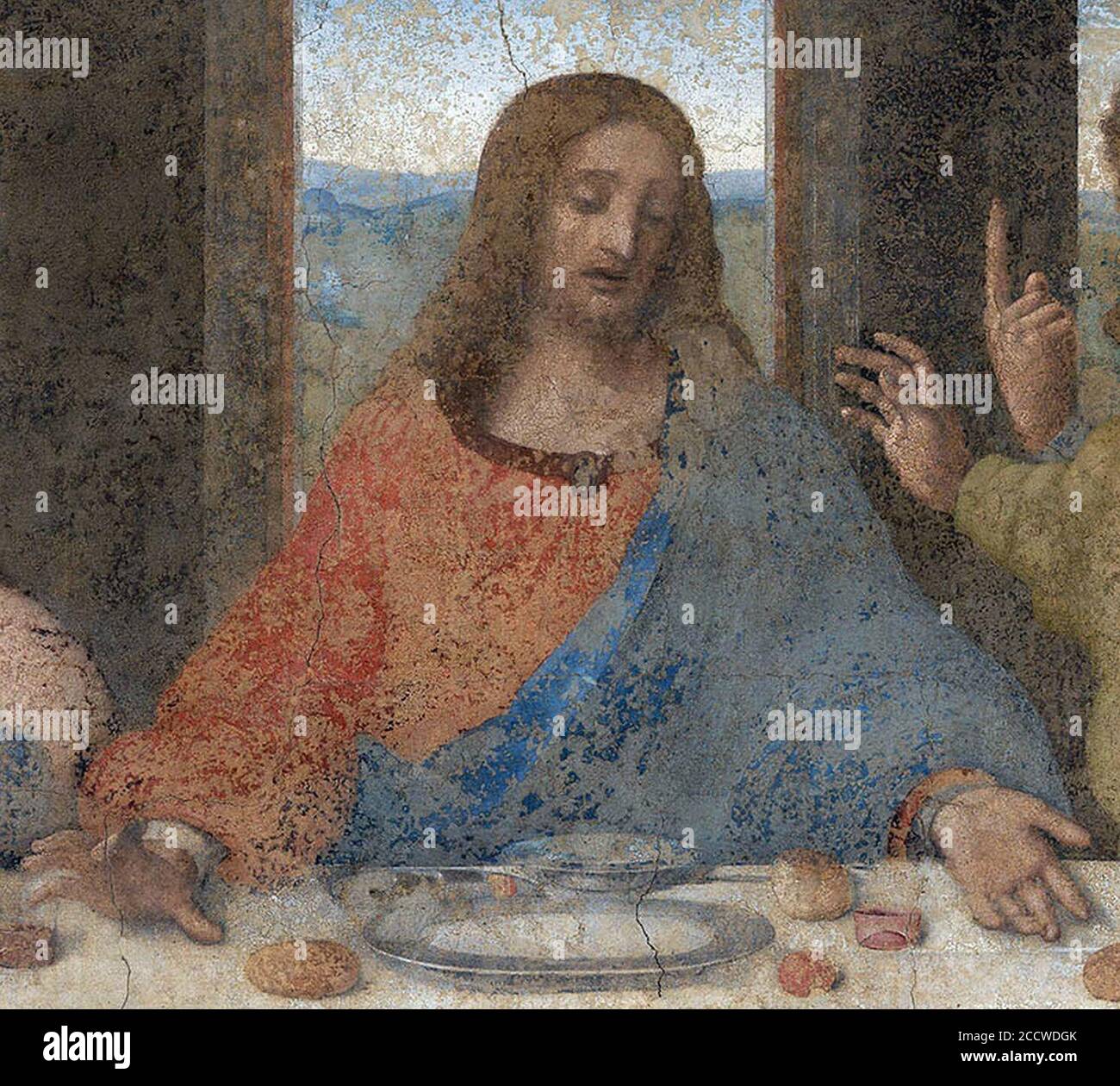 Jesús en La Última Cena, de Leonardo da Vinci. Stock Photo