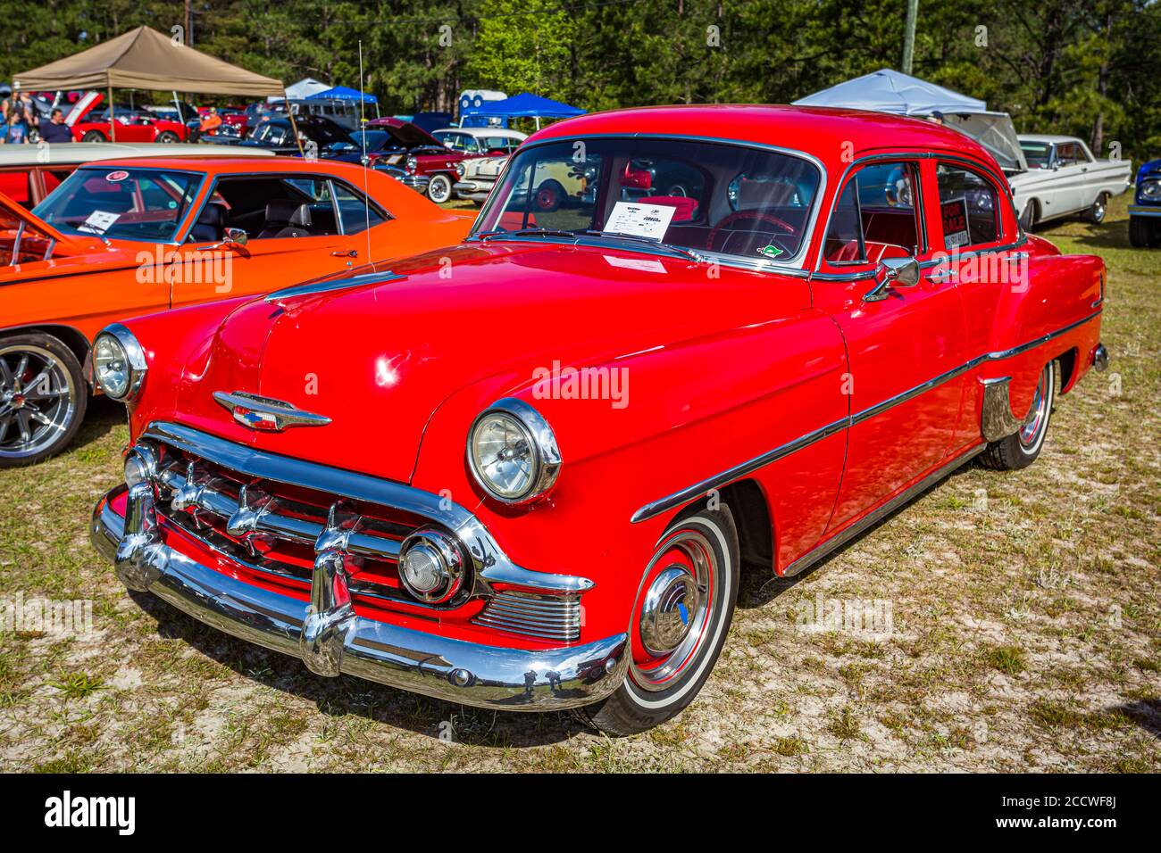 Savannah, GA / USA April 21, 2018 1953 Chevrolet 210 Sedan at a car
