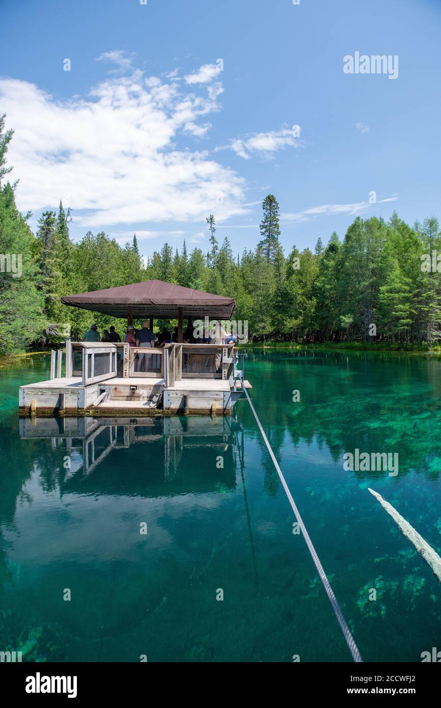 Manistique, MI 9 July 2020 People are on the boat looking down