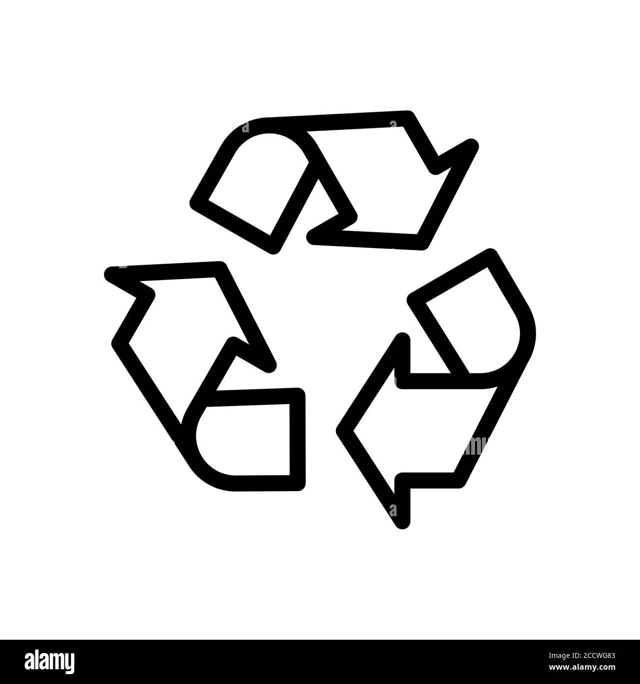 recycle symbol line icon, Vector Illustration Stock Vector Image & Art ...