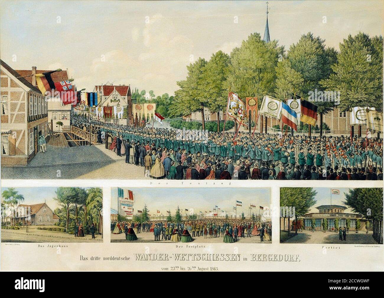 Johann Friedrich Fritz - Das dritte norddeutsche Wettschiessen 1863. Stock Photo