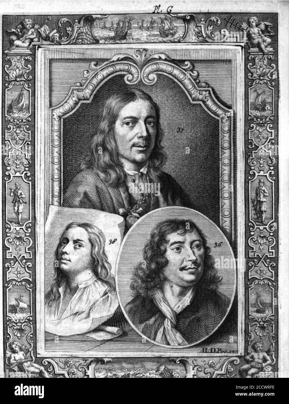 JCWeyerman G Johan Lingelbach en Samuel en Jan van Hoogstraten. Stock Photo