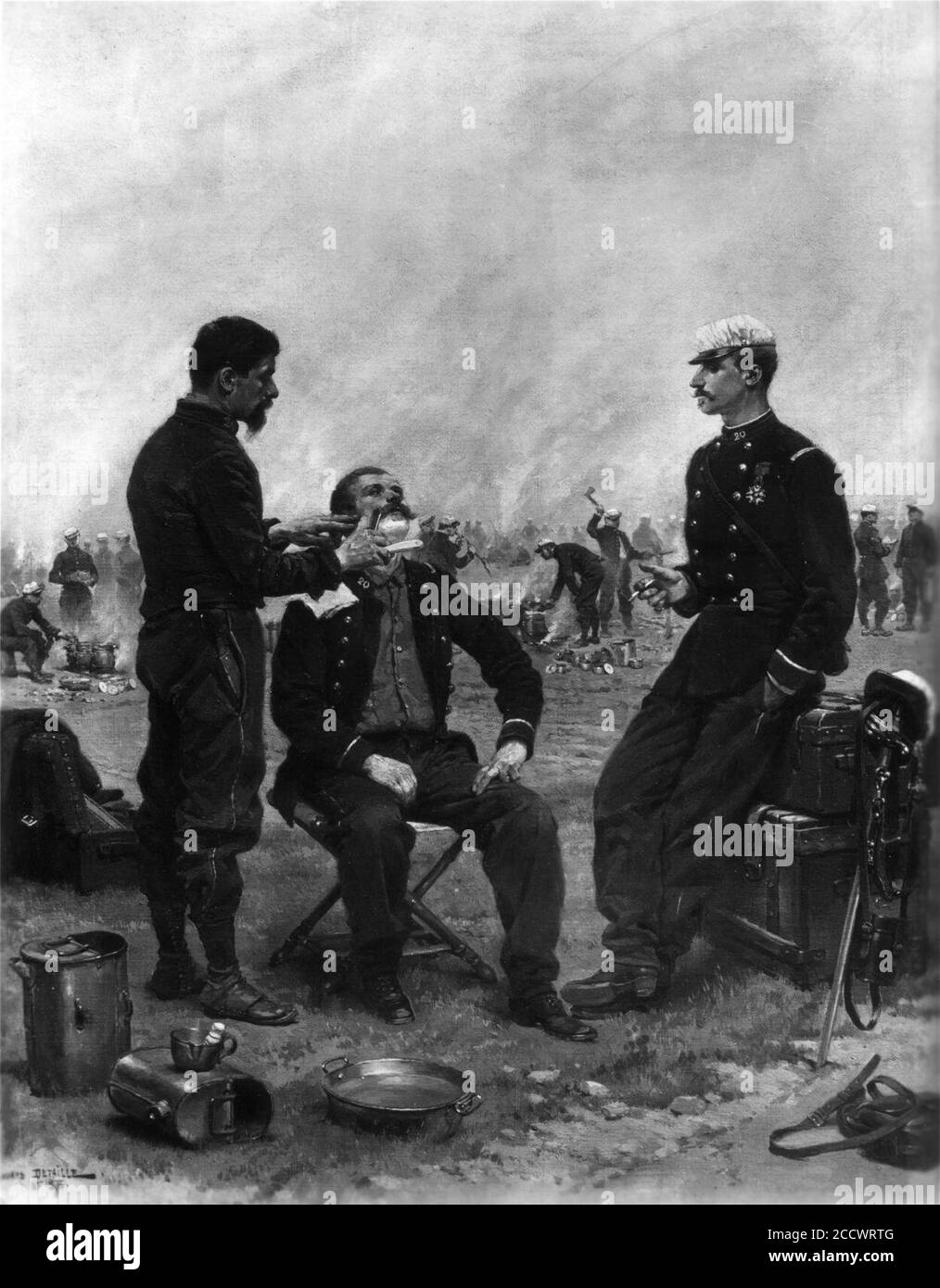 Jean Baptiste Edouard Detaille The Camp Barber Stock Photo Alamy