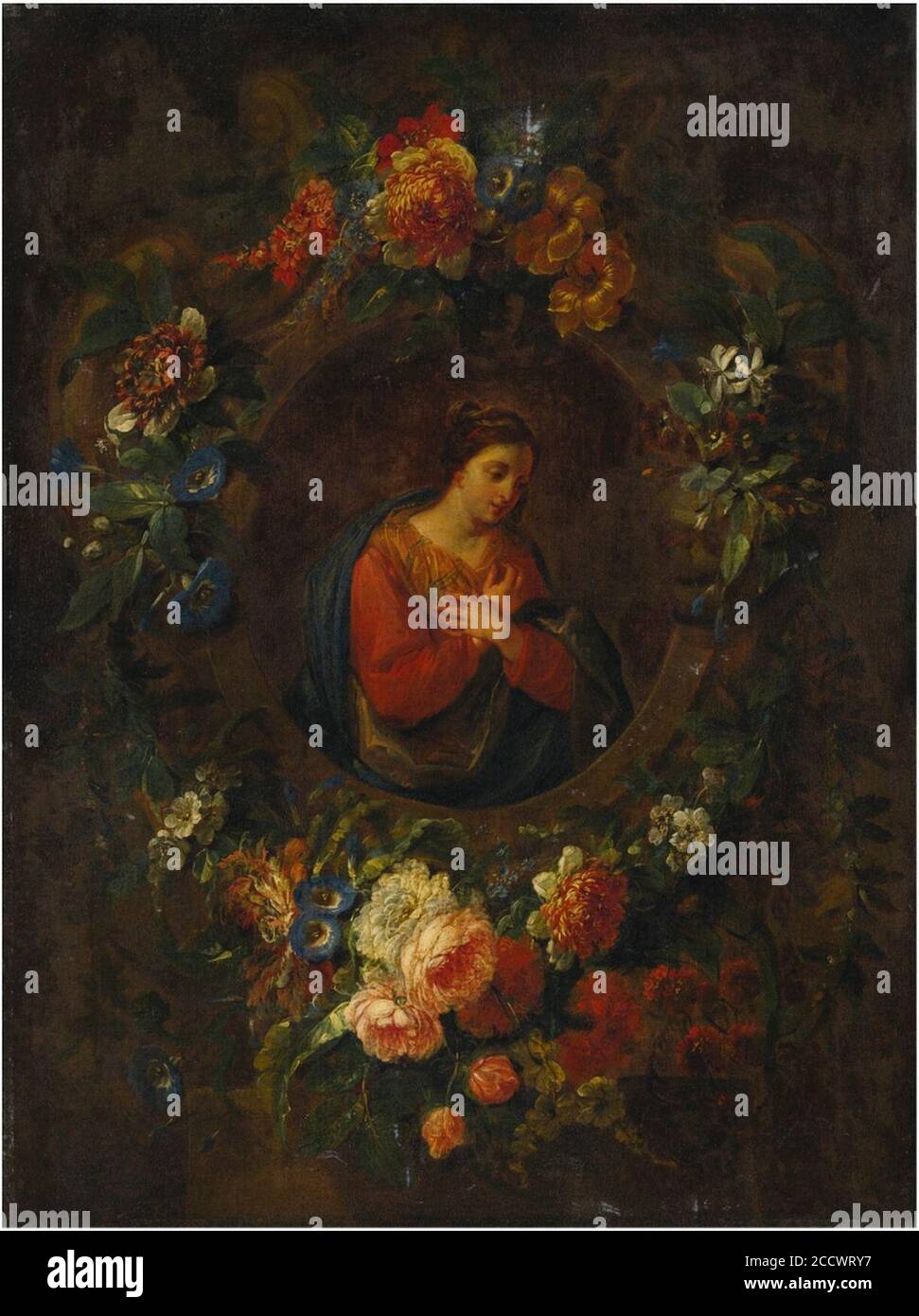 Jean Baptiste Morel The virgin annunciate in a carved niche with a