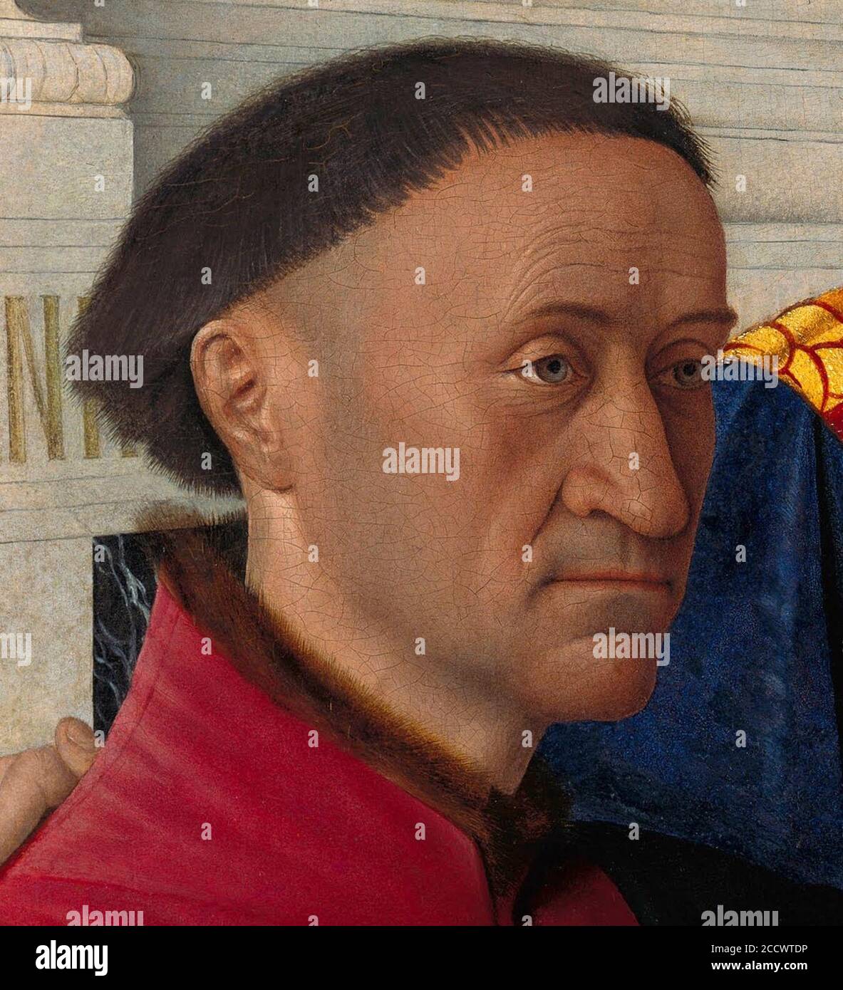 Jean Fouquet - Etienne Chevalier with St. Stephen - detail 02 Stock ...