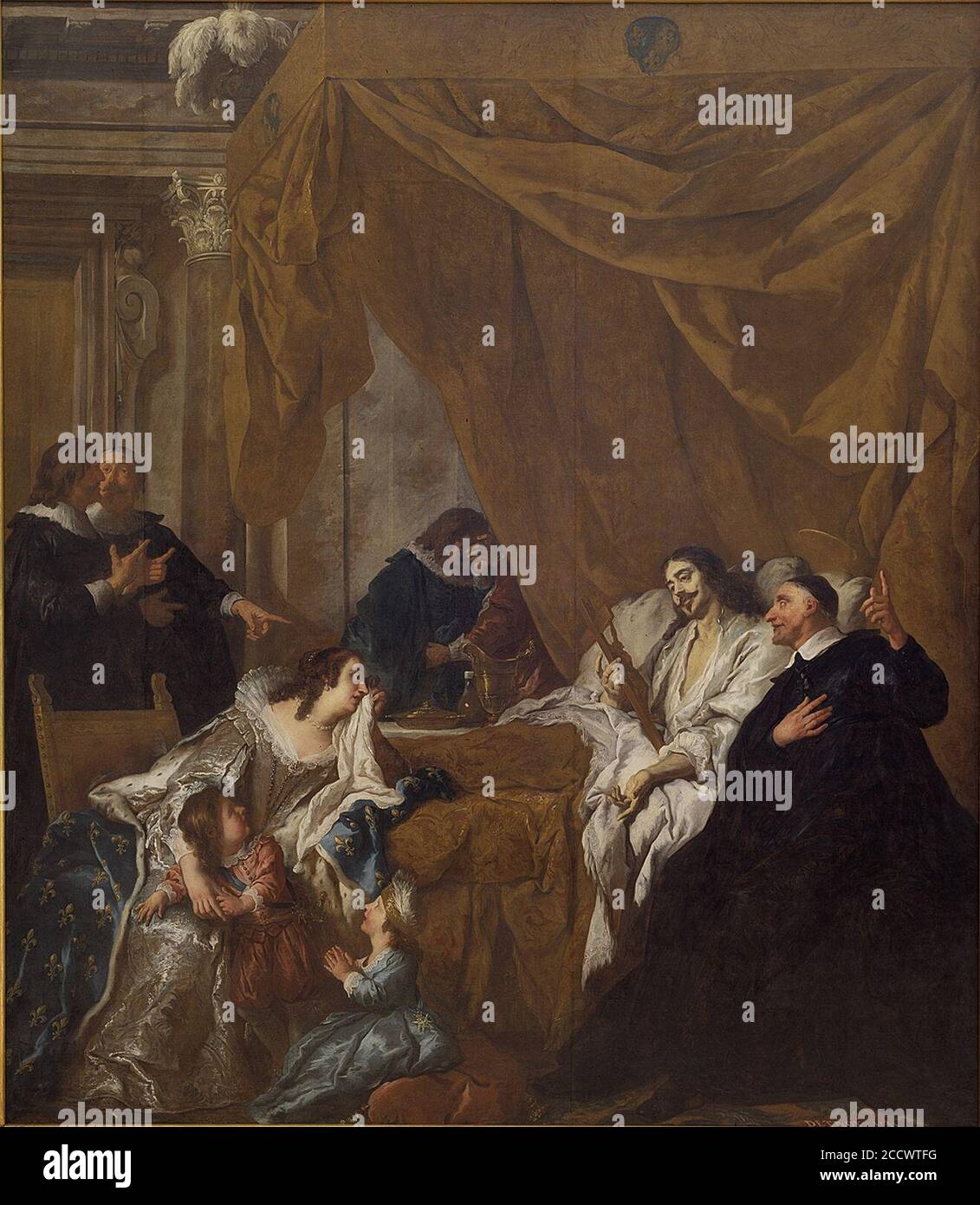 Jean Francois de Troy - St Vincent de Paul at the Deathbed of Louis XIII Stock Photo